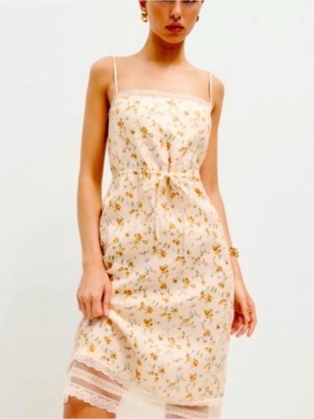 Reformation Neena Dress in Yellow Floral